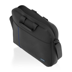 Aisens 15.6" laptop bag, black with blue vertical trim