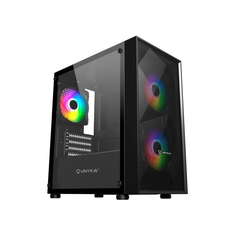 Unykach MIR B200 Micro-ATX PC case, tempered glass, ARGB fans