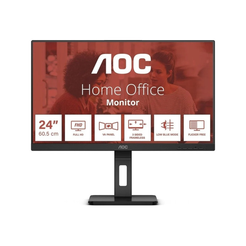 AOC 24E3QAF 24" IPS Full HD 75 Hz monitor, height-adjustable stand, speakers