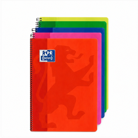 Lot de 5 cahiers spirale Oxford Classic, format folio, quadrillé 4x4 mm, 80 feuilles