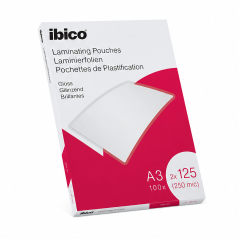 Pochettes Ibico A3 125 microns, boîte de 100