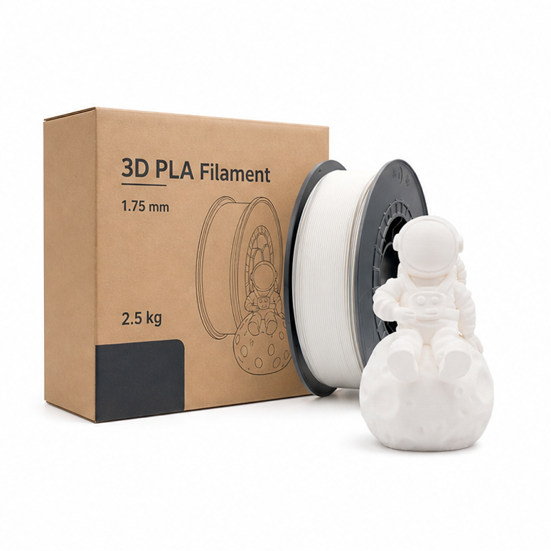 Filament PLA 3D 1,75 mm 2,5 kg blanc