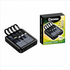 Cegasa powerbank solaire 4 en 1 5000 mAh noir