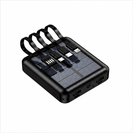 Cegasa powerbank solaire 4 en 1 5000 mAh noir