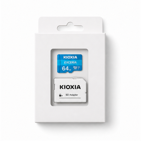 Kioxia Exceria microSDXC 64 Go avec adaptateur SD