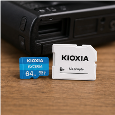 Kioxia Exceria microSDXC 64 Go avec adaptateur SD