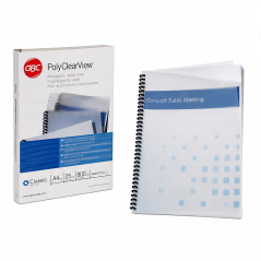GBC PolyClearView A4 800 Micron Binding Covers