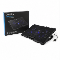 Base de refroidissement CoolBox 17,3" USB à 5 ventil