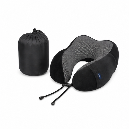 Lagart oreiller cervical de voyage noir et gris