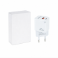 Chargeur secteur Tooq USB-C/PD + USB-A/QC 20 W, blanc