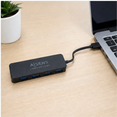 Aisens hub USB 3.0 4 ports 30 cm noir