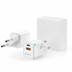 Aisens 30W GaN USB-C USB-A Wall Charger White