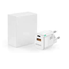 Aisens 30W GaN USB-C USB-A Wall Charger White