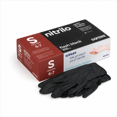 Santex Flash Black gants nitrile noirs S, boîte 100