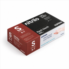 Santex Flash Black gants nitrile noirs S, boîte 100