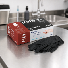 Santex Flash Black Black Nitrile Gloves Size S 100-Pack