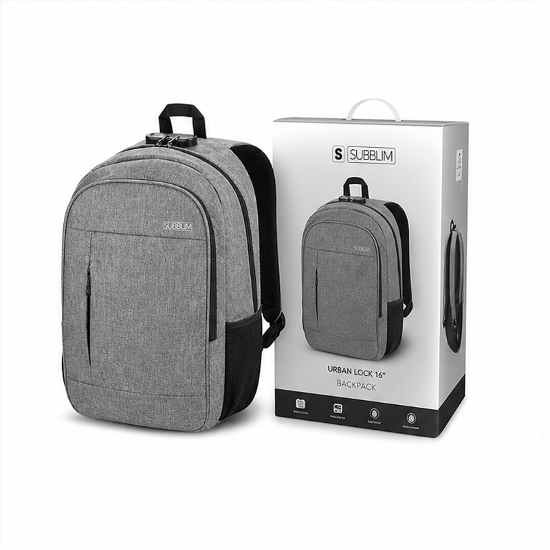 Subblim Urban Lock 16" Laptop Backpack Grey