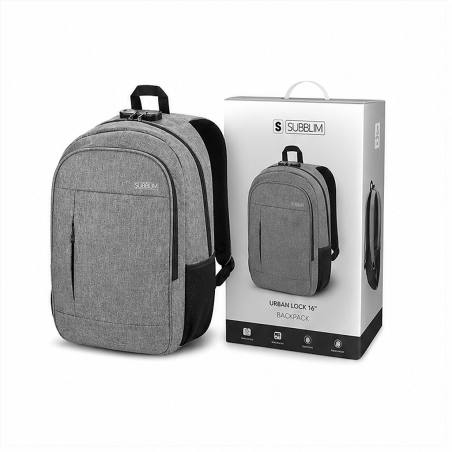 Sac à dos Subblim Urban Lock 16" Gris