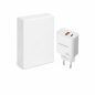Nanocable Chargeur USB-C/PD + USB-A/QC 30 W, blanc