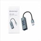 Nanocable USB 3.0 Hub, 4-Port, Gray, Aluminum, 10 cm