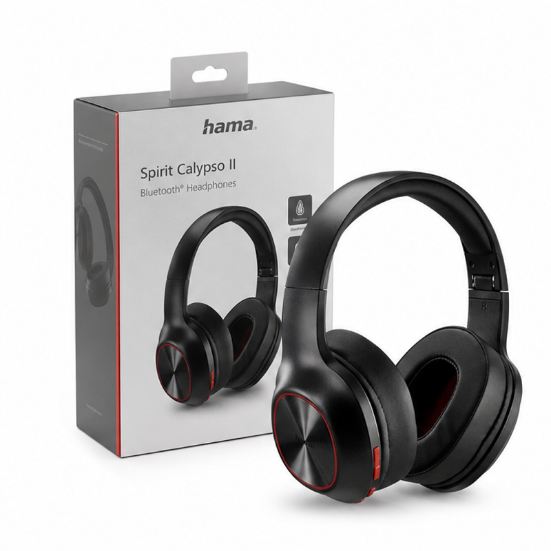 Casque Bluetooth Hama Spirit Calypso II noir et rouge