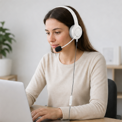 Energy Sistem Headset Office 3 White | Wired Headset