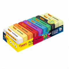 Jovi Plastiline 10 pastilles 50 g, couleurs assorties