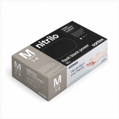 Santex gants nitrile noir M, pack 50