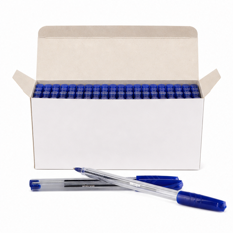MKtape Pack de 36 stylos triangulaires bleus 1,0 mm