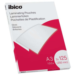 Pochettes Ibico A3 125 microns, boîte de 100
