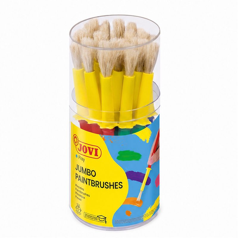 Jovi Jumbo Paint Brushes 20 Medium Natural Bristle Brushes Jar