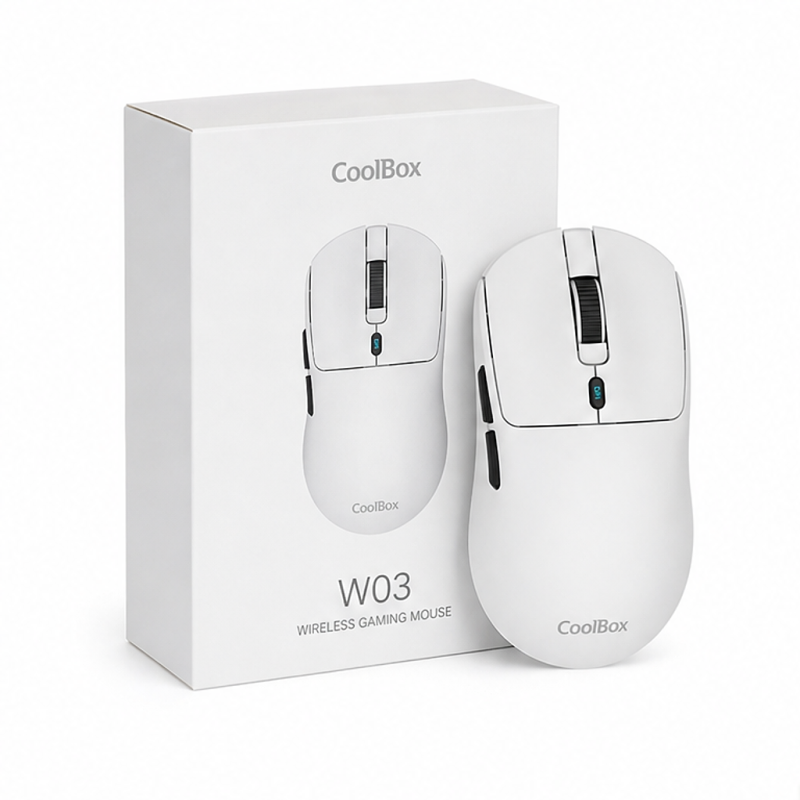 Souris gaming sans fil Coolbox W03 blanche