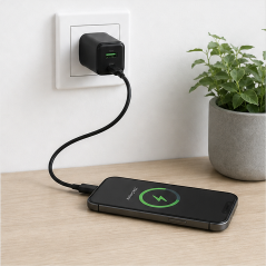 Coolbox Chargeur USB 35W GaN Noir | USB-C/USB-A