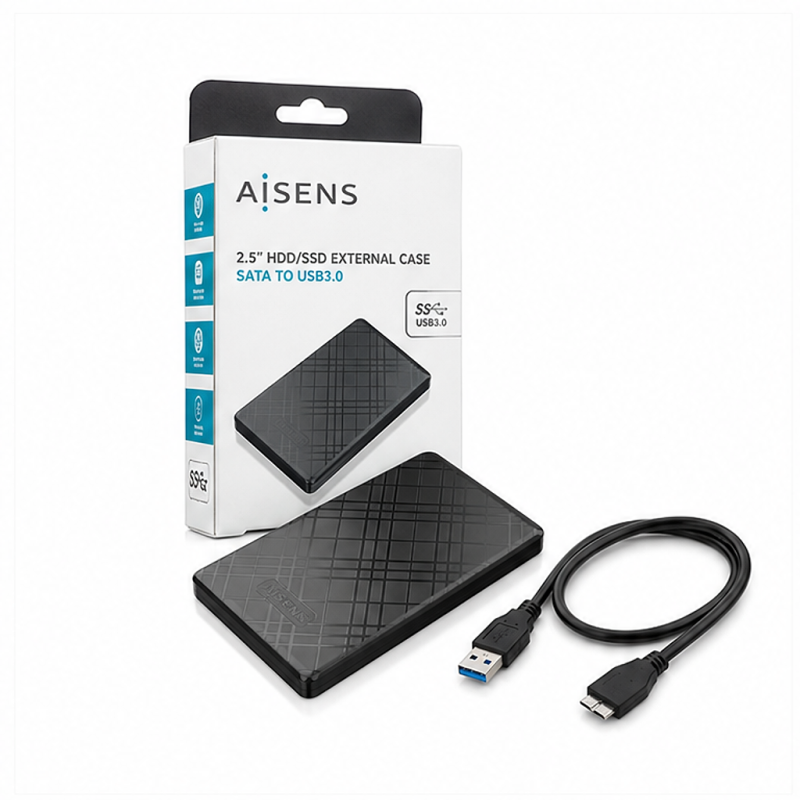 Boîtier externe Aisens ASE-2522B 2,5" SATA vers USB 3.0 noir