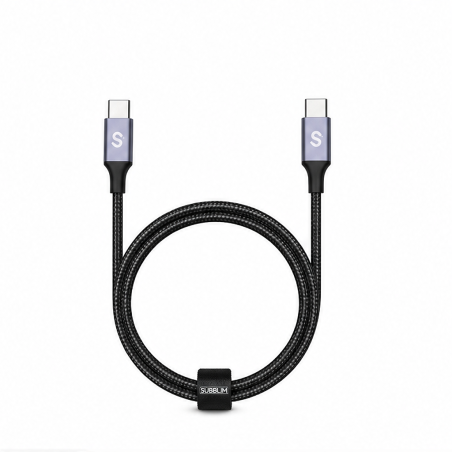 Subblim Cable Plus USB-C vers USB-C 100 W 1 m noir