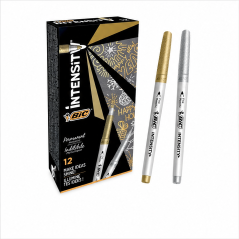BIC Intensity Metallic, marqueurs permanents, lot de 12