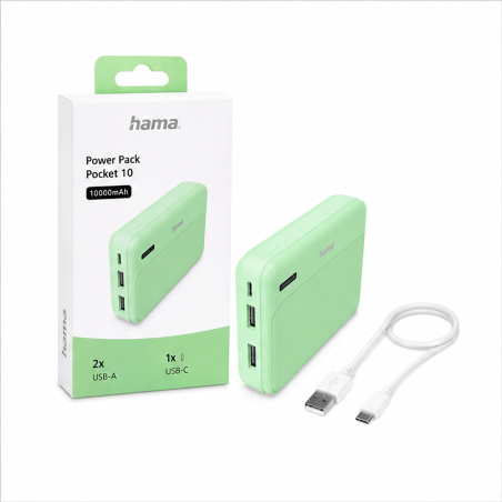 Hama Power Pack Pocket 10 10000 mAh vert