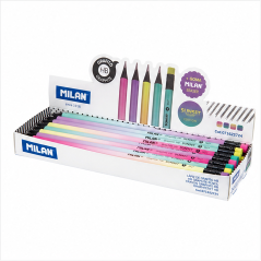 Milan Sunset 24 crayons graphite HB ronds avec gomme