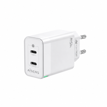 Chargeur GaN Aisens 45 W 2xUSB-C PD3.0 QC4.0 blanc