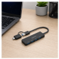 Aisens 4-Port USB 3.1 Gen1 Hub 15 cm Black