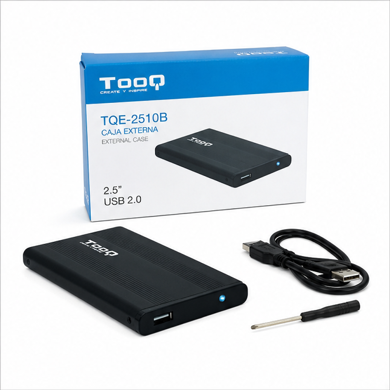 Boîtier externe Tooq TQE-2510B 2,5" USB 2.0 noir