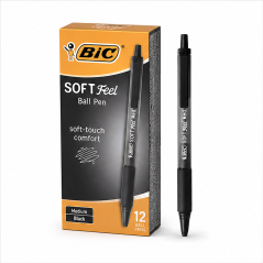 BIC Soft Feel black pen 1 mm, 12-count pack