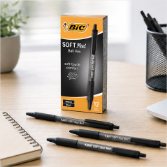 BIC Soft Feel black pen 1 mm, 12-count pack