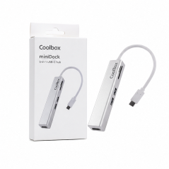 Coolbox miniDock 5-in-1 USB-C hub gray metallic
