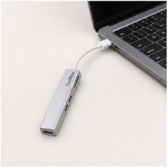 Coolbox miniDock 5 en 1 USB-C gris métallisé