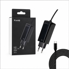 Chargeur portable Tooq GaN USB-C PD 100 W noir