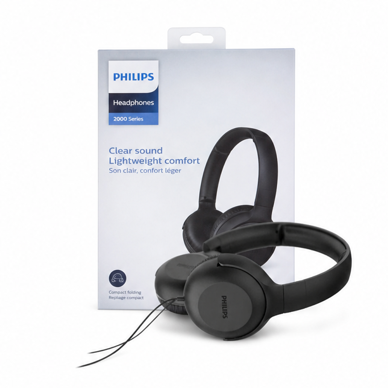 Philips on-ear wired headphones with mic TAUH201BK