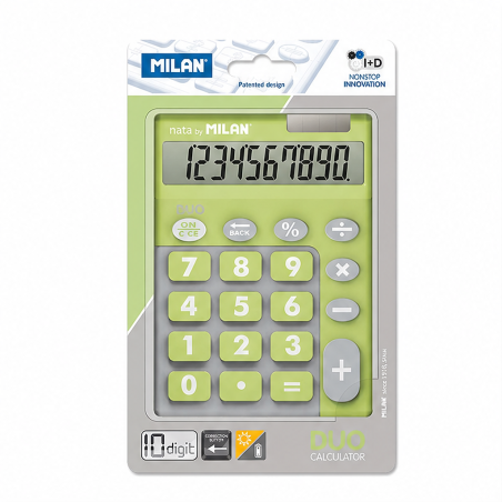 Milan Duo 10 chiffres verte, calculatrice de bureau