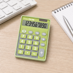 Milan Duo 10 chiffres verte, calculatrice de bureau