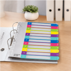 Leitz WOW intercalaire plastique 12 onglets A4